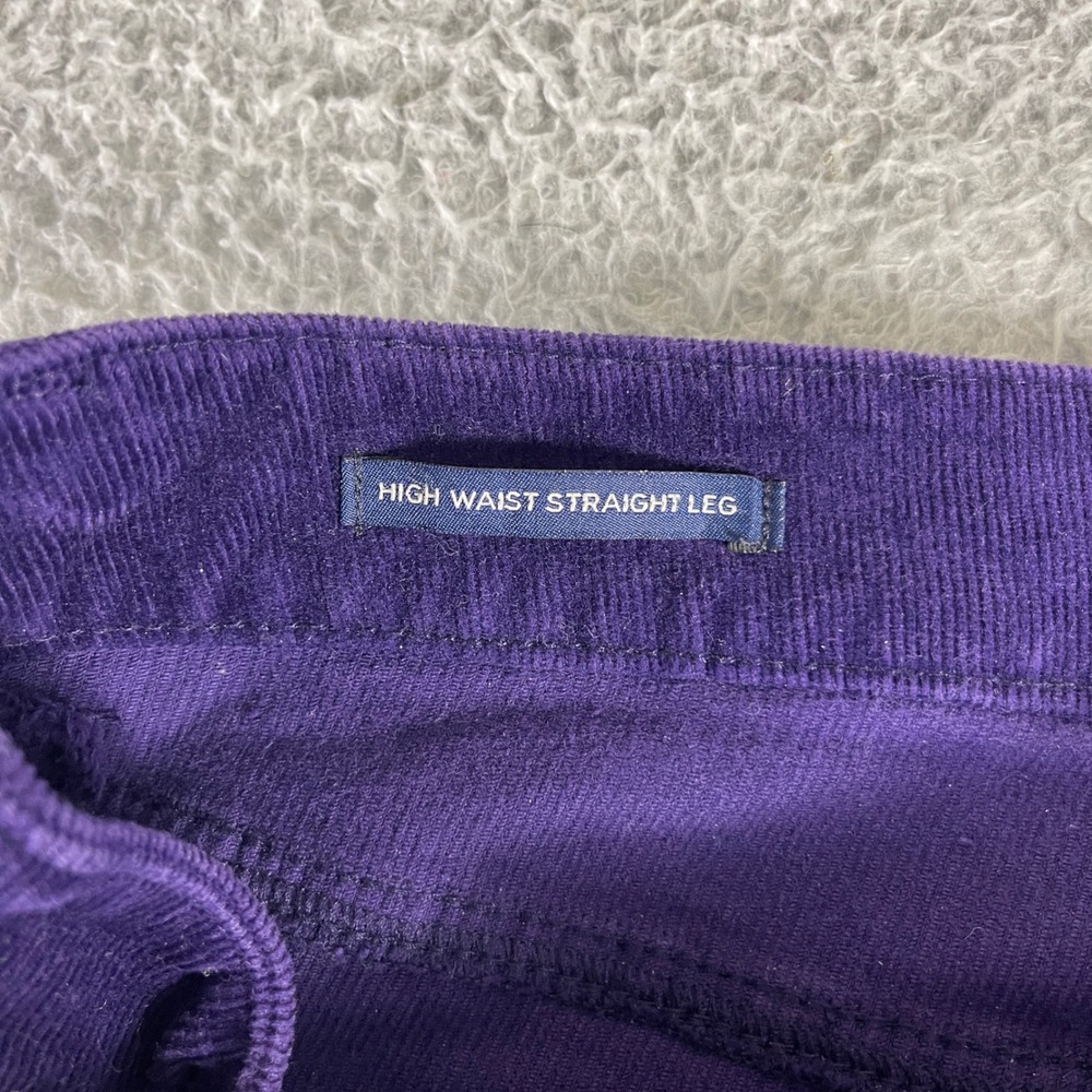 Talbots Simply Flattering Purple Corduroy Pants High Waist Straight Leg 6P - Picture 3 of 11